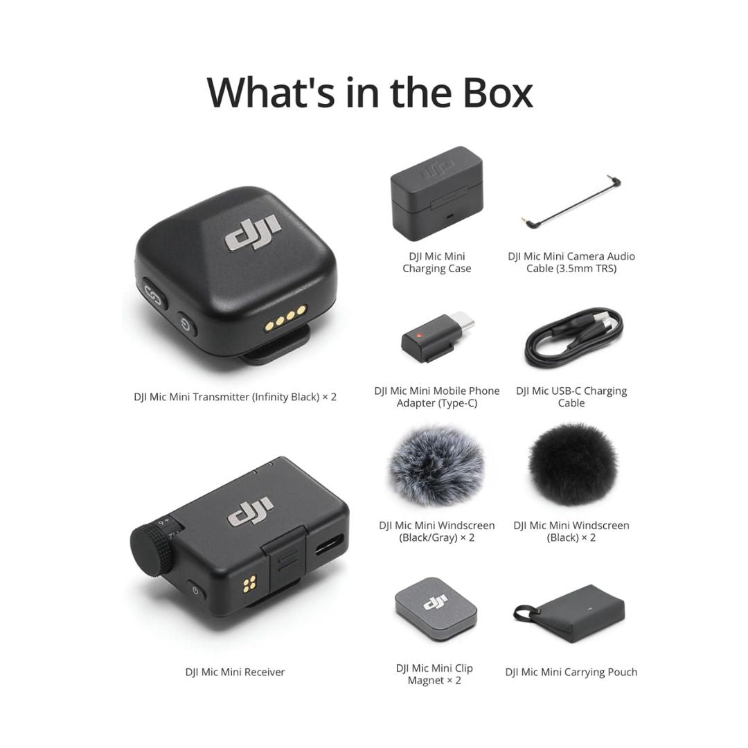 DJI Mic Mini (2+1 con Charging Case) – Micrófono Inalámbrico Profesional