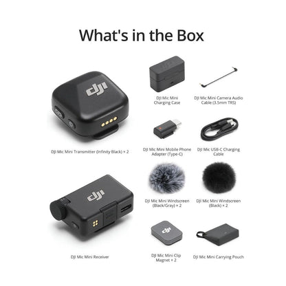 DJI Mic Mini (2+1 con Charging Case) – Micrófono Inalámbrico Profesional